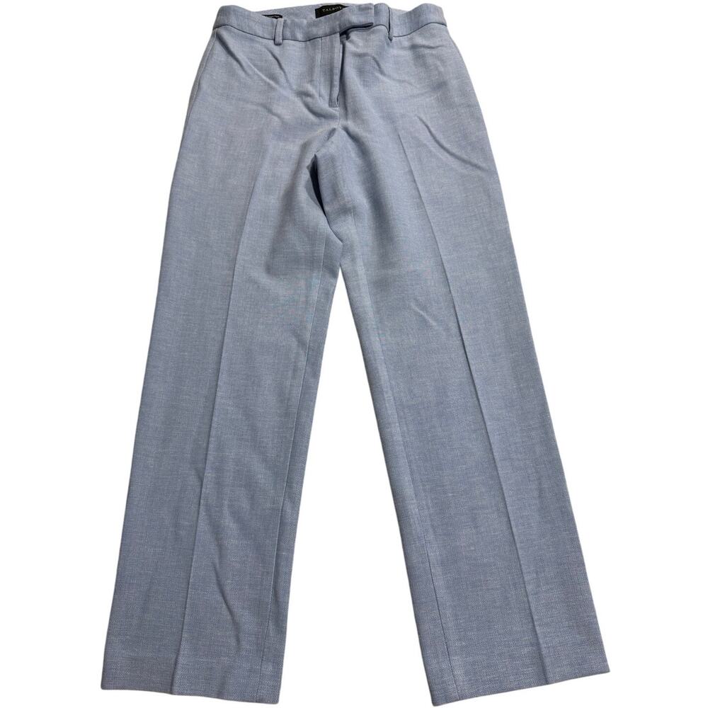 Talbots High Waist Straight Pant Stretch Career Trousers Womens 10 Petite Blue